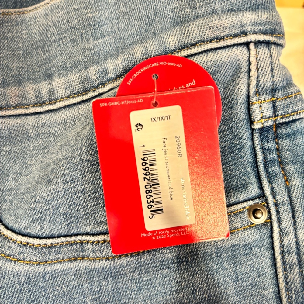 SPANX Light Blue Flare & Wide Leg Jeans